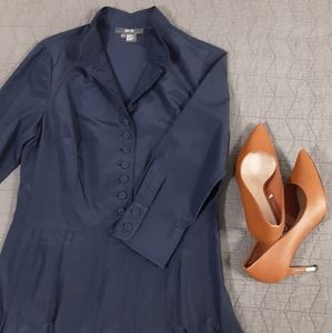Per Se Navy Silk Blend Dress